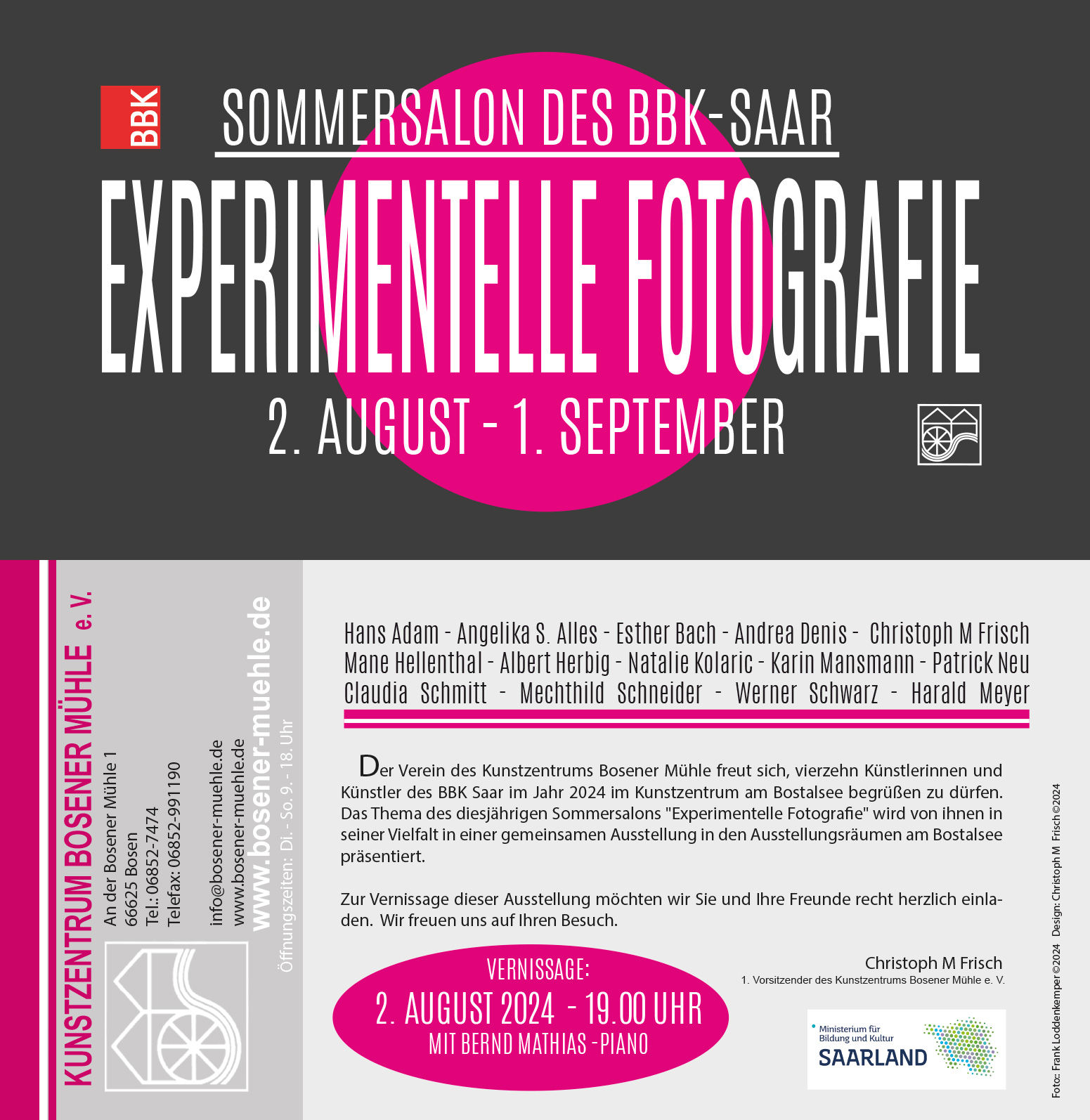 Flyer zur Ausstellung Experimentelle Fotografie